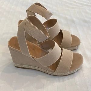 Caslon Shoes | Caslon Nordstrom Tan Nude Elastic Strap Wedge Espadrille